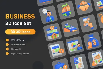 Negócios Pacote de Icon 3D