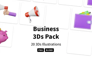 Icono de negocios 3d Paquete de Illustration 3D