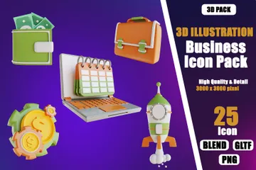 Negócios Pacote de Icon 3D