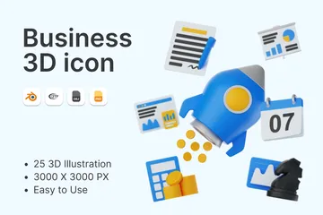 Negócios Pacote de Icon 3D