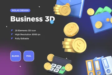 Negócios Pacote de Icon 3D