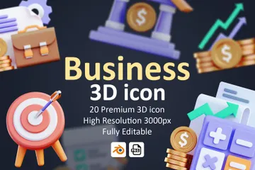 Negócios Pacote de Icon 3D