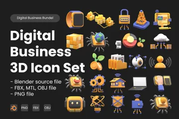 Negócios Digitais Pacote de Icon 3D