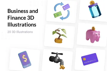 Negócios e Finanças Pacote de Illustration 3D