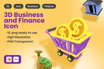 Negócios e Finanças Pacote de Illustration 3D