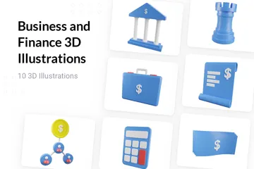 Negócios e Finanças Pacote de Illustration 3D