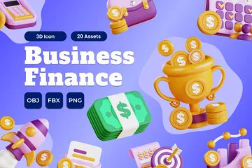 Negócios e Finanças Pacote de Icon 3D