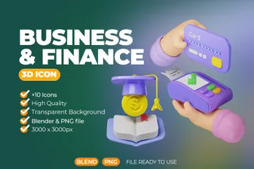 Negócios e Finanças Pacote de Icon 3D