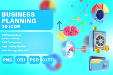 Negócios e planejamento Pacote de Icon 3D