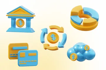Finança de negócios Pacote de Icon 3D