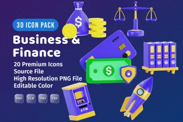 Finança de negócios Pacote de Icon 3D