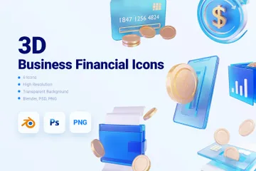 Financeiro Empresarial Pacote de Icon 3D