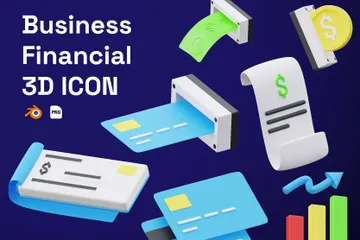 Financeiro Empresarial Pacote de Icon 3D