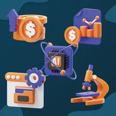 Negocios financieros Paquete de Icon 3D