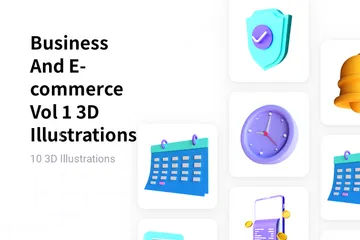 Negocios y comercio electrónico Vol 1 Paquete de Illustration 3D