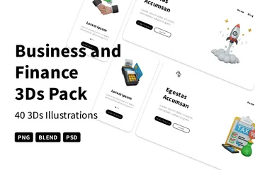 Negocios y Finanzas Paquete de Icon 3D