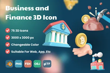 Negocios y Finanzas Paquete de Icon 3D