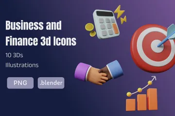 Negocios y Finanzas Paquete de Icon 3D