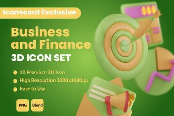 Negocios y Finanzas Paquete de Icon 3D