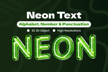 Neon Text 3D Icon Pack
