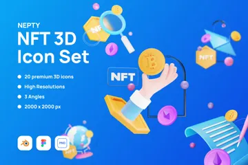 NEPTY NFT Paquete de Icon 3D