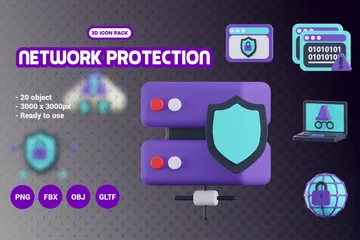Nertwork Protection 3D Icon Pack