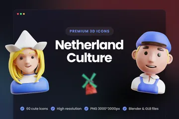 Netherland Culture 3D Icon Pack