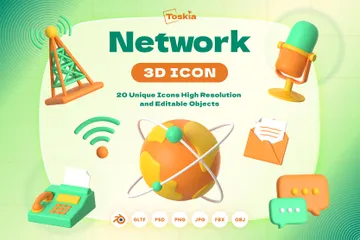 Network 3D Icon Pack