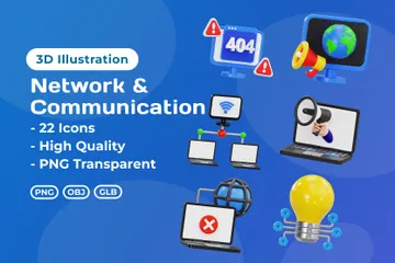 Network & Communication 3D Icon Pack