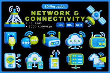 Network & Connectivity 3D Icon Pack