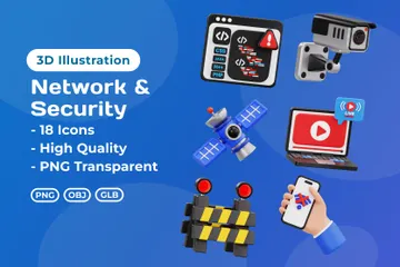 Network & Security 3D Icon Pack