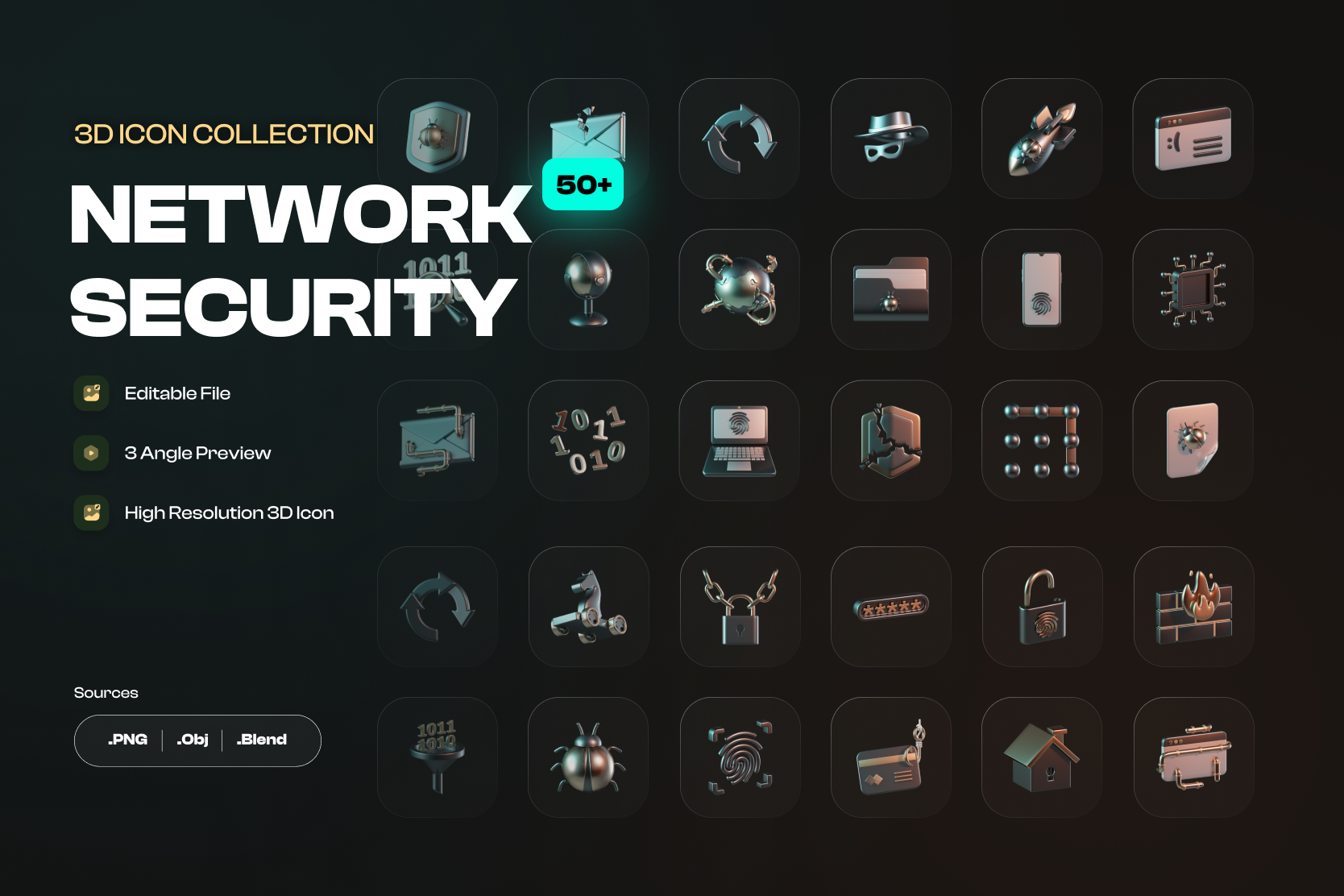 Premium Network Security 3D Illustration pack from Crime & Security 3D ...