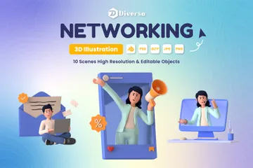 Networking 3D Illustration Pack