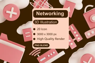 Networking 3D Icon Pack