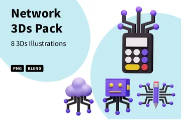 Netzwerk 3D Icon Pack