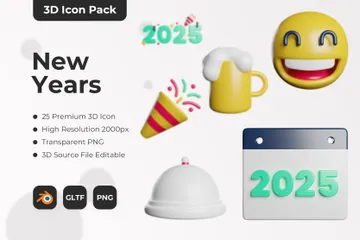 Neujahrs 3D Icon Pack