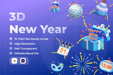 Neujahr 3D Icon Pack