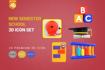 New Semester 3D Icon Pack