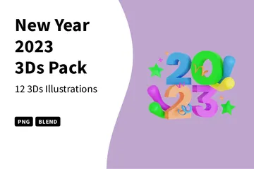 New Year 2023 3D Icon Pack