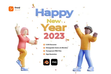 New Year 2023 3D Illustration Pack