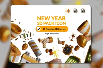 NEW YEAR 3D Icon Pack