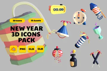 New Year 3D Icon Pack