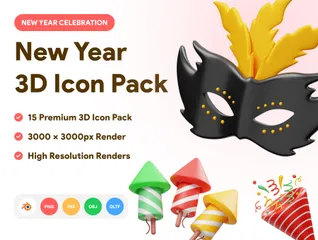 New Year 3D Icon Pack