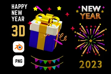 New Year 3D Icon Pack