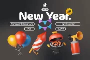 New Year 3D Icon Pack