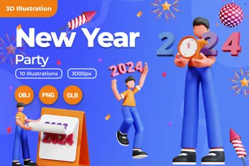 New Year 3D Illustration Pack