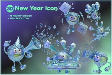 New Year Character 3D Illustration Pack
