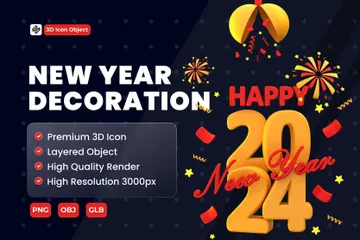 New Year Decoration 3D Illustration Pack