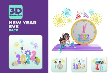 New Year Eve 3D Illustration Pack