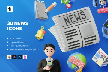 News 3D Icon Pack